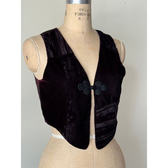 Vintage The Limited Deepest Purple Velvet Vest - Picture 1 of 5